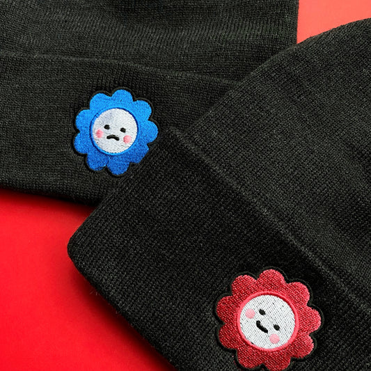 EMOTIONAL FLOWERS Embroidered Beanie