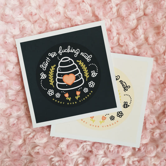 DON'T BE RUDE Art Print