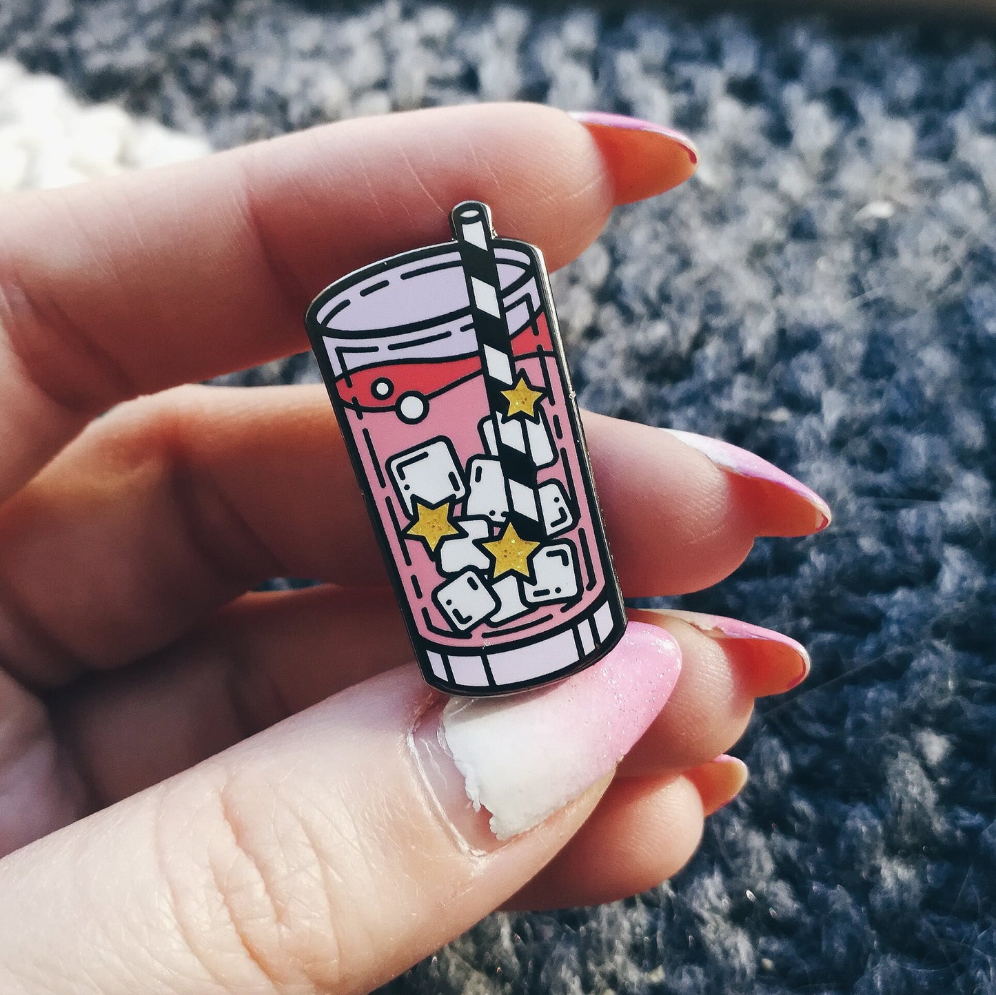 CUP OF STARS Glitter Enamel Pin
