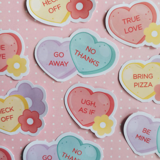 CANDY HEARTS Vinyl Sticker Set