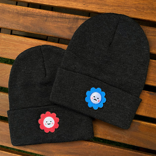 EMOTIONAL FLOWERS Embroidered Beanie